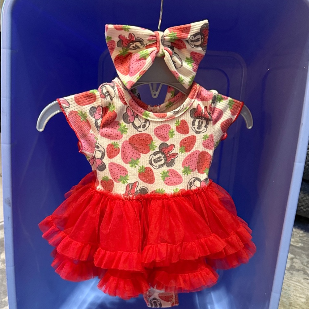 Disney Baby Strawberry and Mouse Print Dress